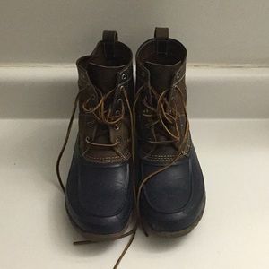 Sperry Duck Boots, Navy and Brown Leather